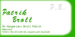 patrik broll business card